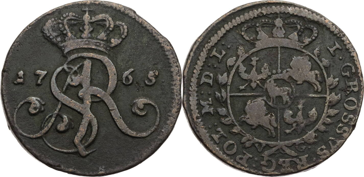 Polen 1 Groschen 1765 Stanislaus August (17641795) VF