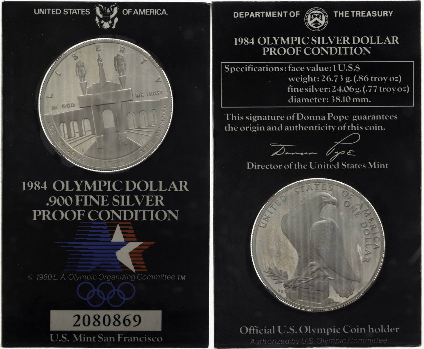 USA 1 Dollar 1984 S Olympic Dollar Proof