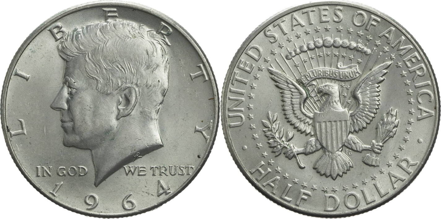 USA Dollar 1964 Kennedy Half Dollar Kursm nze VF