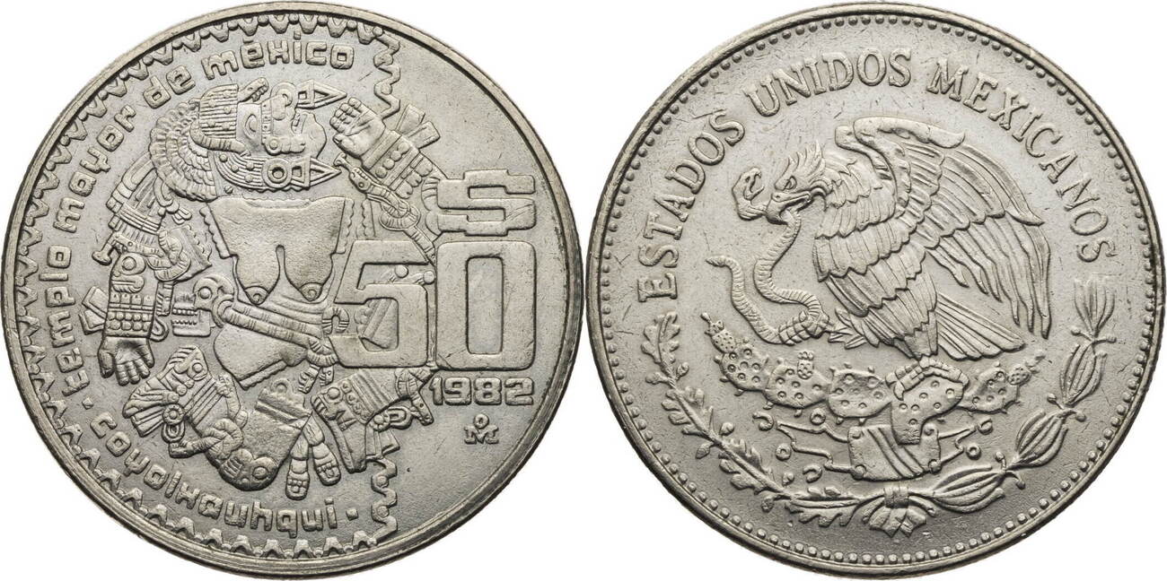 Mexiko 50 Pesos 1982 Coyolxauhqui EF