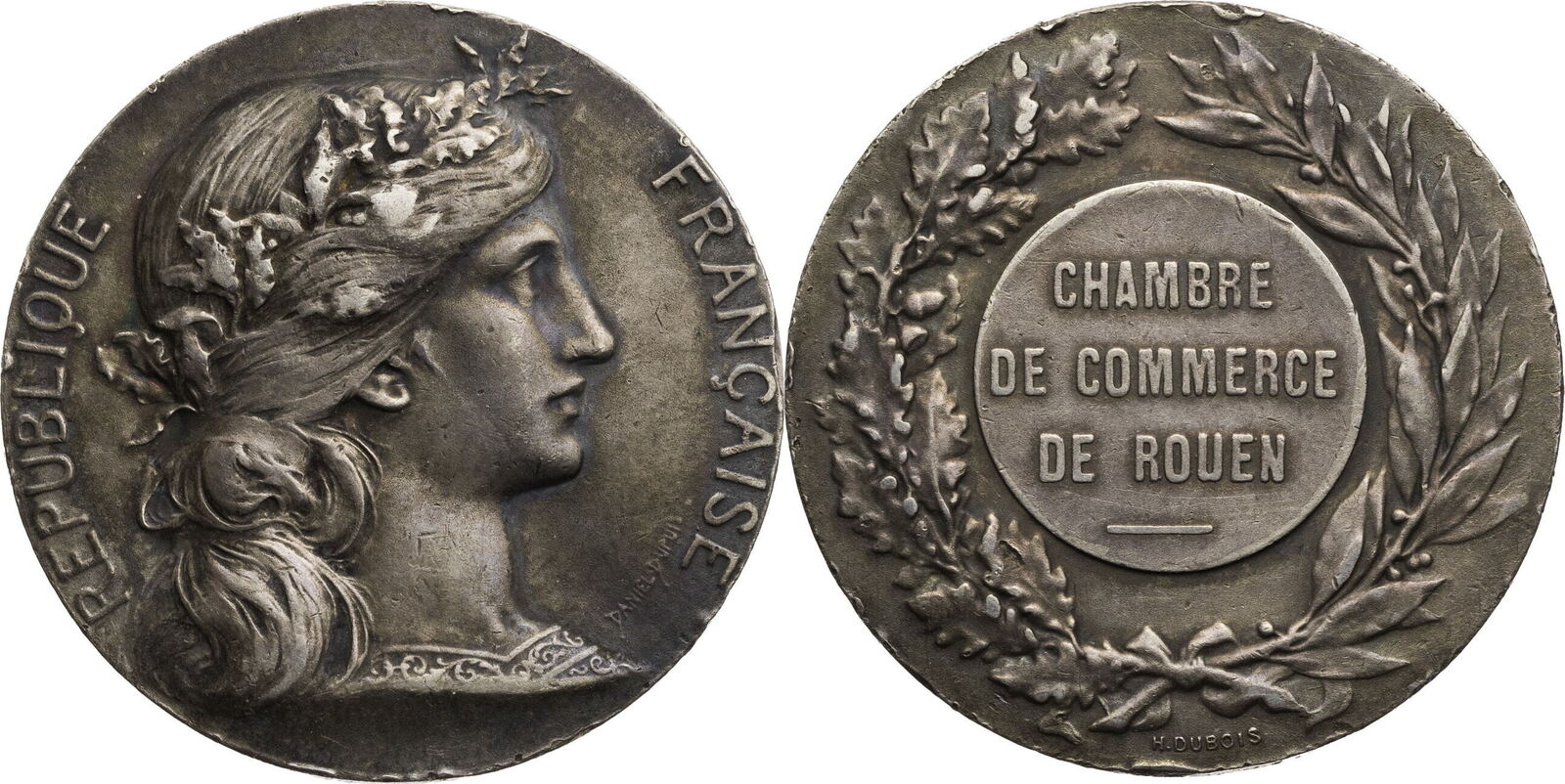 Médaille du travail en argent massif - Signé Daniel Dupuis et H. Dubois