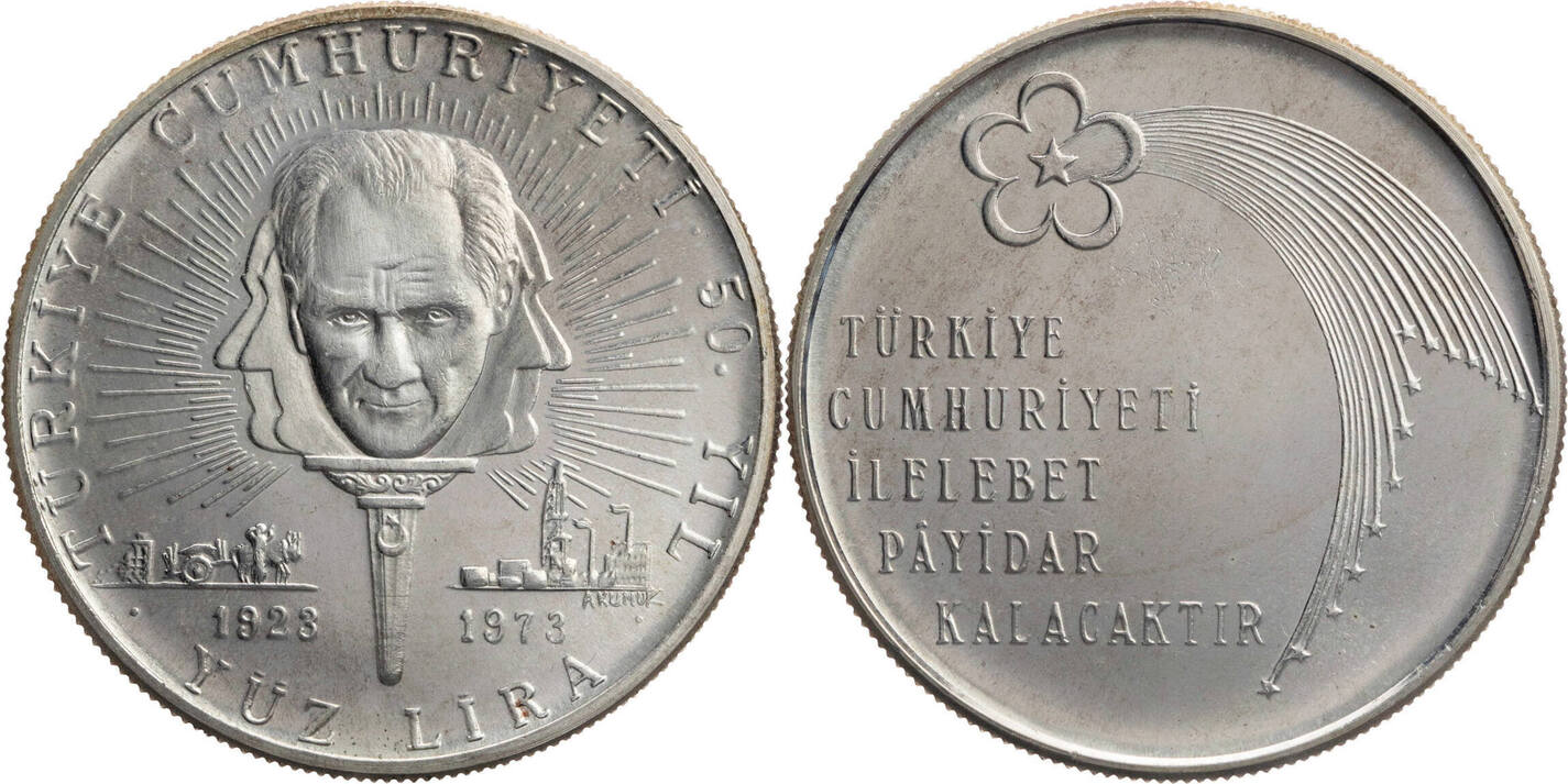 Türkei 100 Lira 1973 50th anniversary of Republic EF | MA-Shops