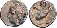 Kalabrien Drachme Tarent, Kopf der Athena / Eule -