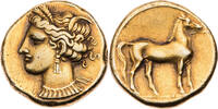 Zeugitania Stater Karthago, Kopf der Tanit / Pferd -