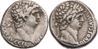 Tetradrachme 63-68 n. Chr. Syrien unbestimmte Mzst., Nero mit Divus Claudius fast ss/ss