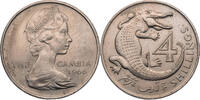 Gambia 4 Shilling Elisabeth II. - Krokodil -