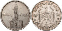 Drittes Reich 5 Reichsmark Zum Jahrestag der Eröffnung des Reichstages - Garnisonskirche mit Datum -