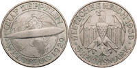 3 Reichsmark 1930 A Weimarer Republik Zum Weltflug des Graf Zeppelin 1929 vz