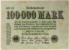 Berlin 100.000 Mark Serienbanknote -