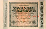 Berlin 20 Milliarden Mark Serienbanknote -
