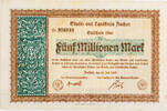 Aachen 5000000 Mark Gutschein über Fünf Millionen Mark -
