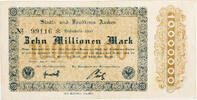 Aachen 10000000 Mark Gutschein über Zehn Millionen Mark -