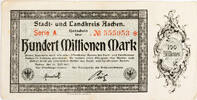 Aachen 100000000 Mark Gutschein über Hundert Millionen Mark -