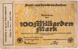 Aachen 100000000000 Mark Gutschein über Hundert Milliarden Mark -