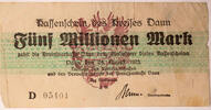 Daun 5000000 Mark Kassenschein des Kreises -
