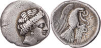Drachme 338-308 / Chr.  Euböa Chalkis, Kopf der Nymphe Chalkis / Adler ... 120,00 EUR + 7,00 EUR kargo