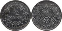 Kaiserreich ½ Mark Kursmünze (1905-1919) Variante grosse Acht -