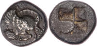 Diobol 480-400 / Chr.  Ionien Klazomenai, geflügelte Eberprotome / vier ... 70,00 EUR + 10,00 EUR kargo