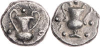 Obol 280-228 - Chr.  Kalabrien Tarent, Kantharos zw.  5 Kugeln / Kanthar ... 80,00 EUR + 10,00 EUR kargo