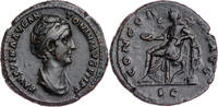 Römische Kaiserzeit As Faustina maior, Büste / CONCORDIA AVG, Concordia mit Patera -
