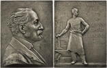 Versilberte Bronzeplakette 1906 Frankreich Auf Edmond Goudchaux (1843-1907) v. E. Hannavx ss-vz