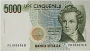 Italien 5000 Lire Banknote -