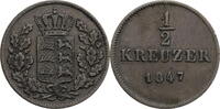 Württemberg Wilhelm I. (1816-1864)   Kreuzer 1847 ss-vz