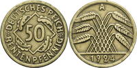 Weimarer Republik 50 Rentenpfennig Kursmünze (1923-1924) -
