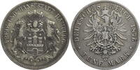 Kaiserreich, Hamburg 5 Mark Kursmünze (1875-1888) -