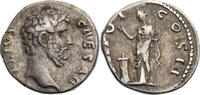 Römische Kaiserzeit Denar Aelius Caesar, Kopf / Pietas an Altar -