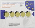 5 x 2 Euro 2009 Bundesrepublik Deutschland 2 Euro Gedenkmünzenset Wirtschafts- und Währungsunion PP im orig. Folder