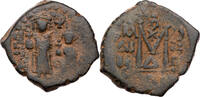 Byzanz Follis (40 Nummi) Heraclius mit Heraclius Constantinus, Constantinopolis -