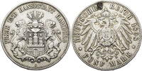 Kaiserreich, Hamburg 5 Mark Kursmünze (1891-1913) -