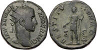 Römische Kaiserzeit Dupondius Severus Alexander, Büste / RESTITVTOR MON, Kaiser mit Lanze -