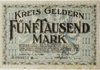 Geldern, Kreis 5000 Mark Banknote mit Genehmigung des Reichfinanzministeriums -