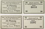 Tichau, Oberschlesien 10 Pfennig, 25 Pfennig 2 Scheine -