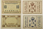 Gut Hamfelde, Herzogtum Lauenburg 10 Pfennig, 50 Pfennig Komplette Serie - 2 Scheine Hofwechselgeld -