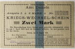Amt Datteln 2 Mark Kriegs-Wechsel-Schein - Zwei Mark -