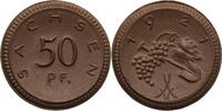 Sachsen 50 Pfennig Notmünzen aus Böttger-Steinzeug -