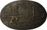 Ovale Medaille o.J. (1970) Köln Tod in Venedig von Elisabeth Baumeister-Bühler vz