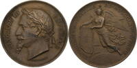 Frankreich, 2. Kaiserreich Medaille 1867 Napoleon III. - Auf die Weltausstellung VF-EF, Fleck