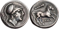 Römische Republik Didrachme Anonym, Kopf des Mars / Pferd, R! -