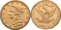 USA 10 Dollars 1882 Coronet Head - Eagle (with motto) - Kursmünze (1866-1907) EF Kratzer
