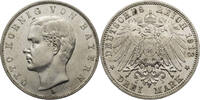 Kaiserreich, Bayern 3 Mark 1913 D Otto (1886-1913) - Kursmünze (1908-1913) VF Kratzer