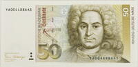 Deutschland, BRD 50 Mark DM-Schein 4. Serie Persönlichkeiten - Balthasar Neuman - YA Ersatznote -