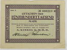 Hagen (Westfalen) 500000 Mark Gutschein über Fünfhunderttausend Mark der A. Kinkel G. M. B. H. -
