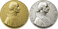 Vatikan Medaille 2 Medaillen, eine vergoldet und eine versilbert, auf Papst Paul VI. -