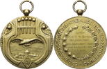 AE-Prämienmedaille o.J. Deutschland Med. gewidmet vom Gau Bergisch Land im Rhein und deutschen Sängerbund, Wuppertal vz, Rf., vergoldet