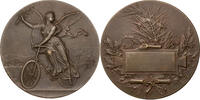 Medaille o. J. Frankreich, 3. Republik Preismedaille für Radrennfahrer, von Frédéric de Vernon, bei Monnaie de Paris winz. Randfehler, vz
