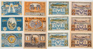 Arnsberg 2x50 Pfennig, 2x1, 2x2 Mark Lot von 6 verschiedenen Scheinen - 2 komplette Serien -